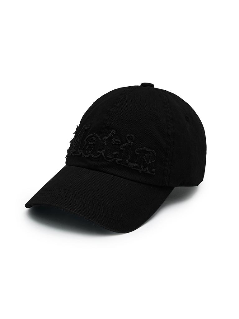 Mattengkim Rough Cut Applique Ball Cap In Black