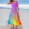 Sleeveless Gradient Maxi Dress Scoop Neck Casual Loose Fit Summer Dresses for Women Uk Ladies Summer Dresses Uk