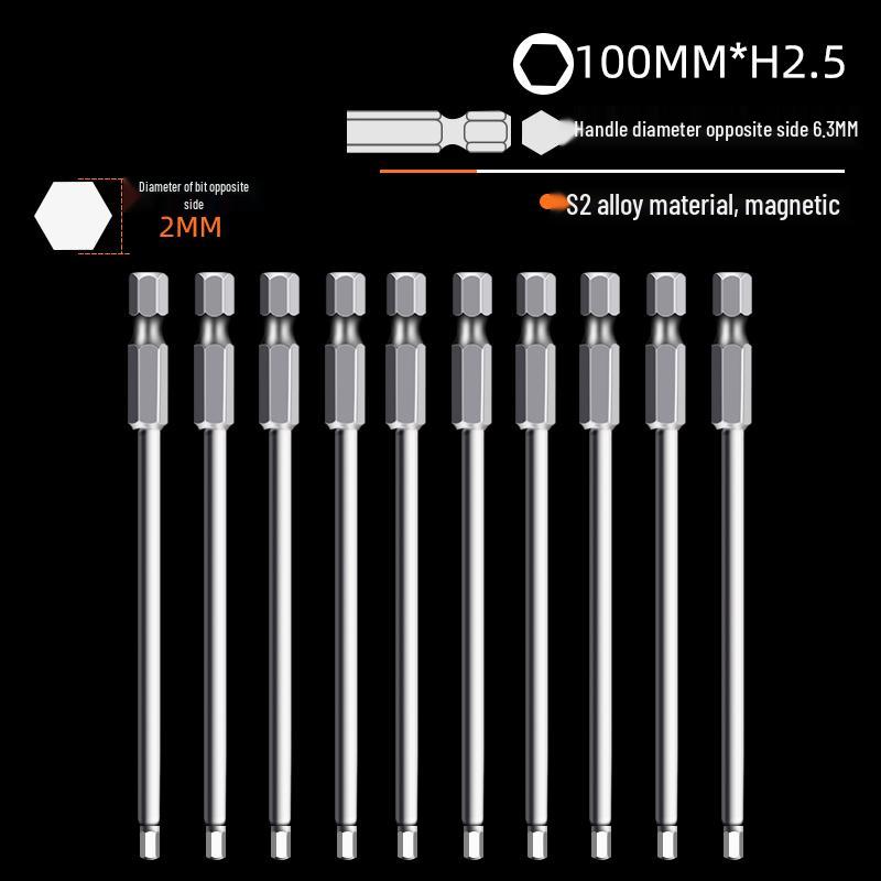 Hexagonal High Hardness S2 Bit Set for Pneumatic & Electric Screwdrivers