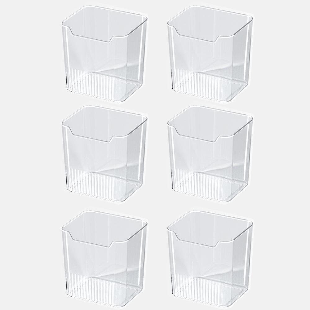 6/2Pcs BPA-Free Refrigerator Side Door Organizer Set - Transparent, Freshness-Preserving Storage Containers for Kitchen & Dining