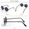 Black x Light Smoke Round Sunglasses for UV Protection Metal Colored Retro UV Protection [FashionBerry] (Cloisonné) Men, (UV400), Frame, Lenses,