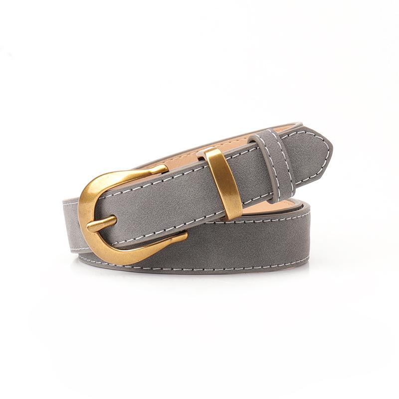 New Retro Versatile Women's Belt, Fashionable Simple Reverse Velvet Imitation Leather Belt for Women with High-end Decorative Belt