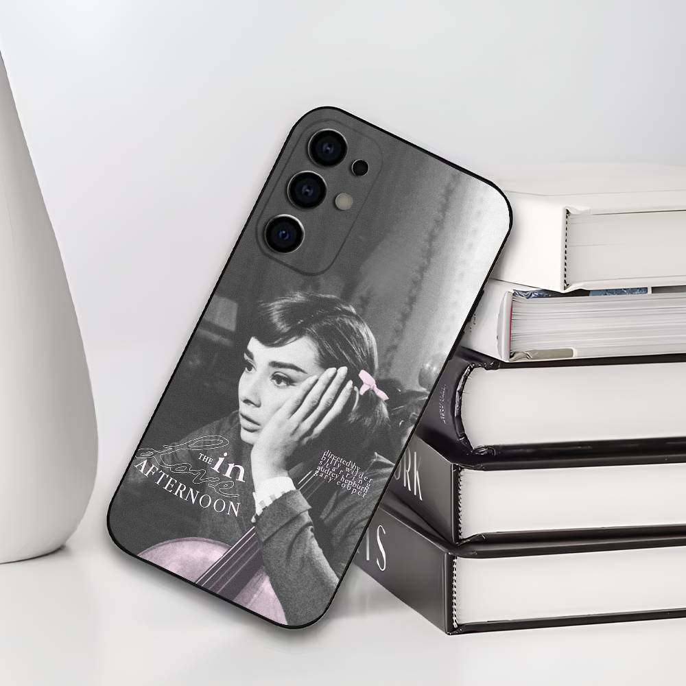 Actress A-Audrey Hepburn Phone Case Silicone Soft For Samsung S25,S24,S21,S22,S23,S30,Ultra,S20,Plus,Fe,Lite