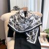 90*90Cm Kerchief Four Seasons Luxury Square Silk Scarves Europe And America Fashion Bandannas  Twill Print Sunscreen Shawls