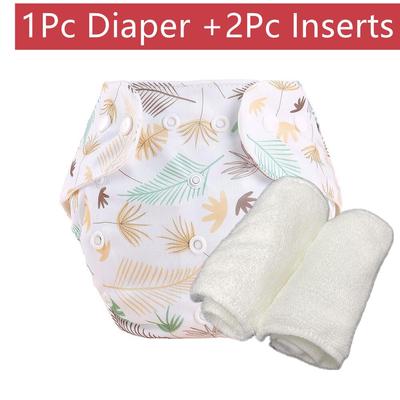 1 PC Diaper +2PC 3layers Inserts Baby Adjustable Washable Cloth Nappy Snap Waterproof Baby Nappy