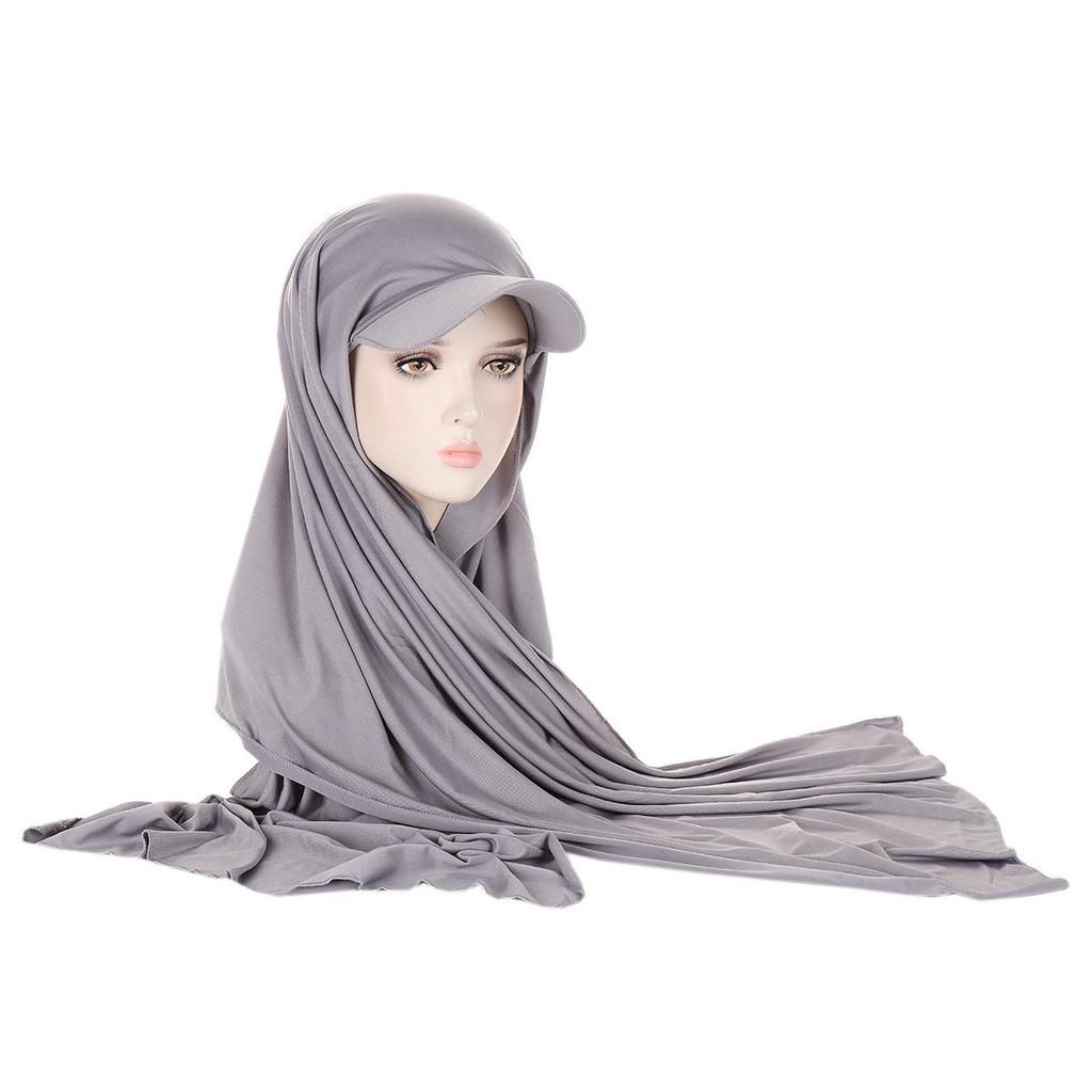 Solid Color Women's Versatile Scarf Hat - Middle East Hijab Style