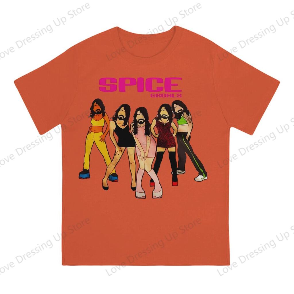 100 Cotton Tshirt Spice Grohls T Shirt Unisex Dave Grohlrock Pop Parody Funny Summer Coolness Street Short Sleeve Top S6xl