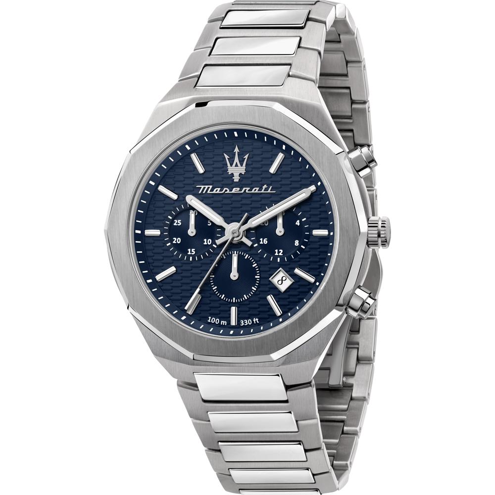 

Maserati Stile Blue Metal Silver Мужские кварцевые часы с хронографом R8873642006 синий