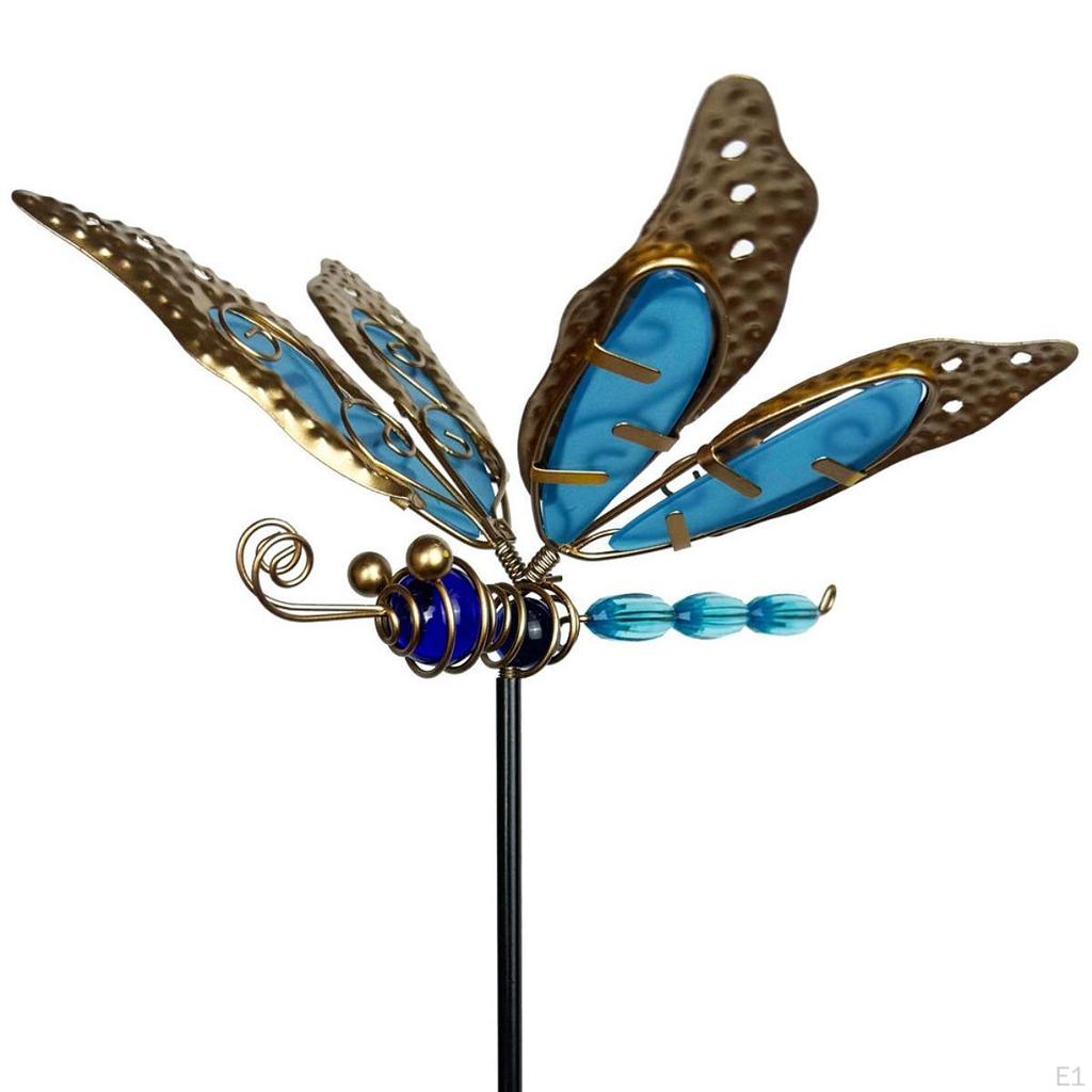 Dragonfly Garden Stake Fairy Accessories Holiday with Luminous Wing Outdoor Decoration Metal