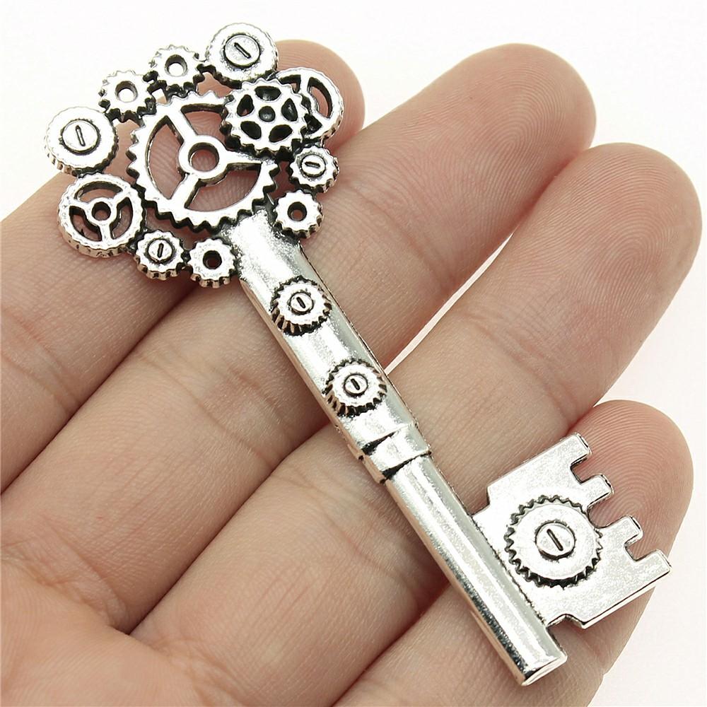 5pcs Charms Gear Steampunk Antique Silver Color Big Gear Steampunk Charms Pendant Jewelry Steampunk Gear Charms