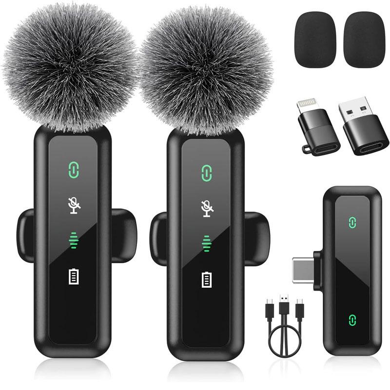 Universal Wireless Lapel Microphone with Noise Reduction for Outdoor Recording and Live Broadcasts