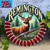 Vintage Remington 2D Flaches 8x8 Zoll Rundes Metallschild für Wand Garage Bauernhaus Dekor Feiertagsgeschenk
