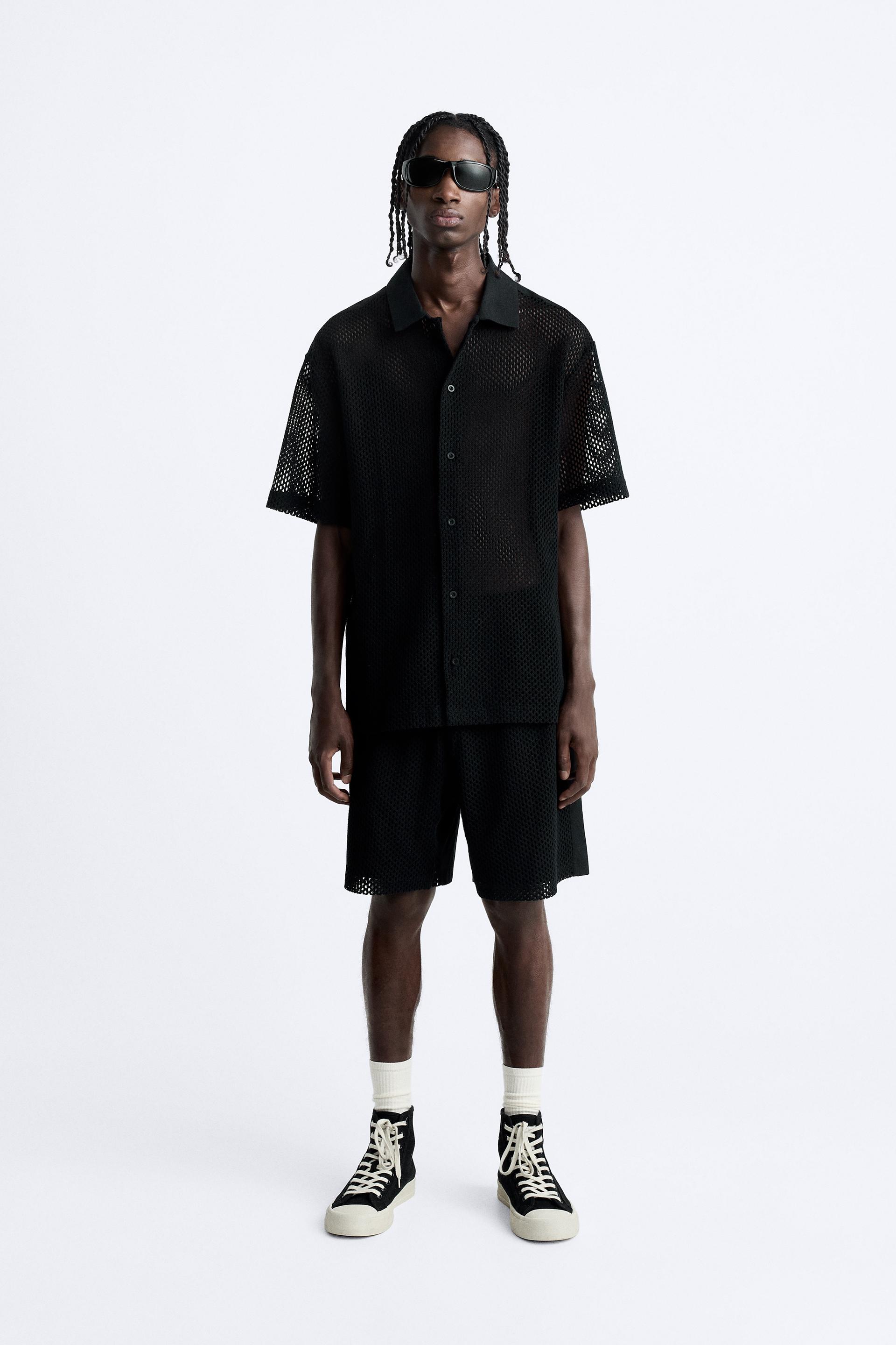 

РУБАШКА С СЕТОЧНОЙ ТЕКСТУРОЙ