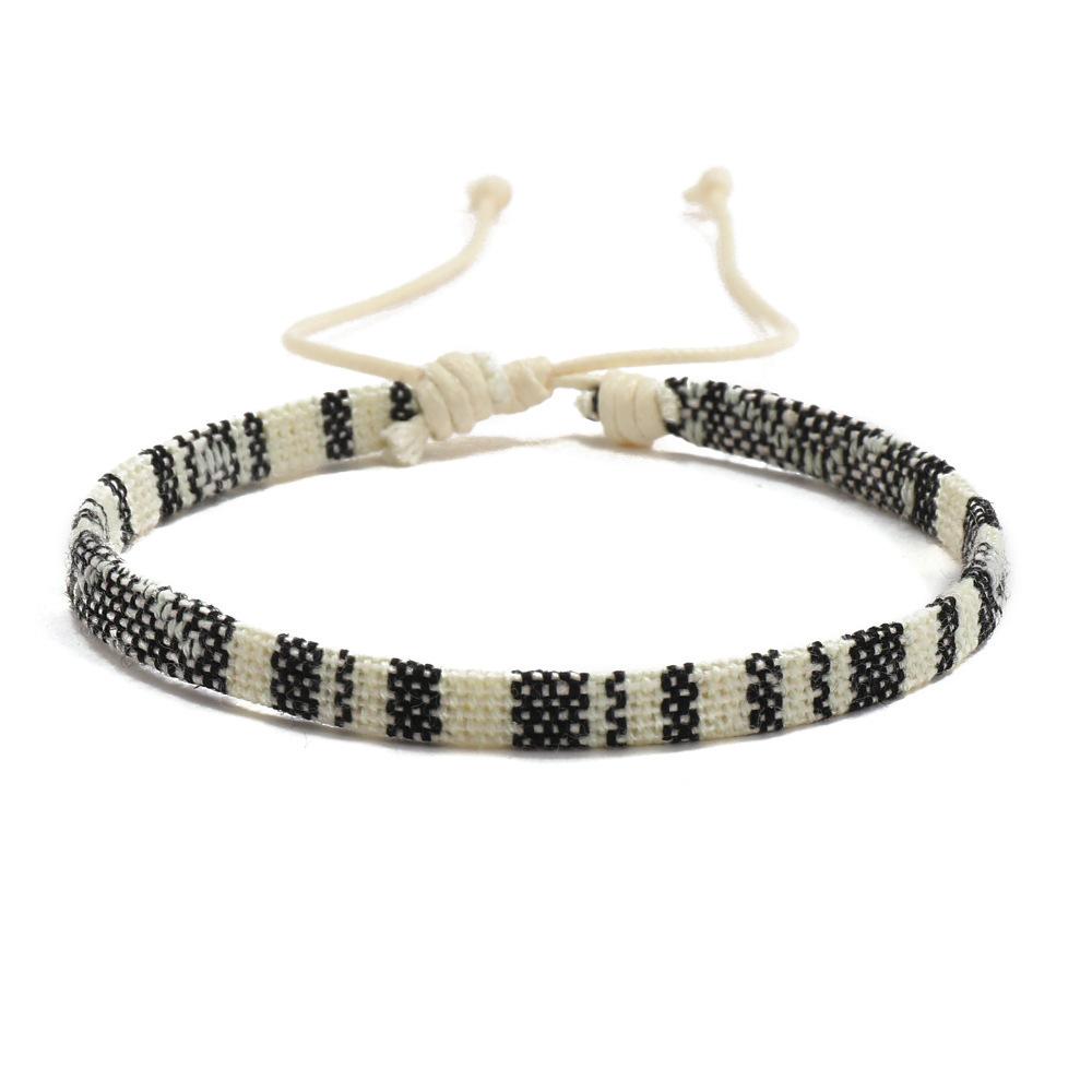 Colourful Bohemian-style cotton-linen woven bracelet – a simple versatile piece