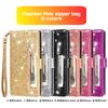 Zipper Cute Glittering Wallet Cards Solt Phone Case For Samsung S26 Ultra S25 Plus S24 S23 A36 A56 Flip Strong Magnetic Cover