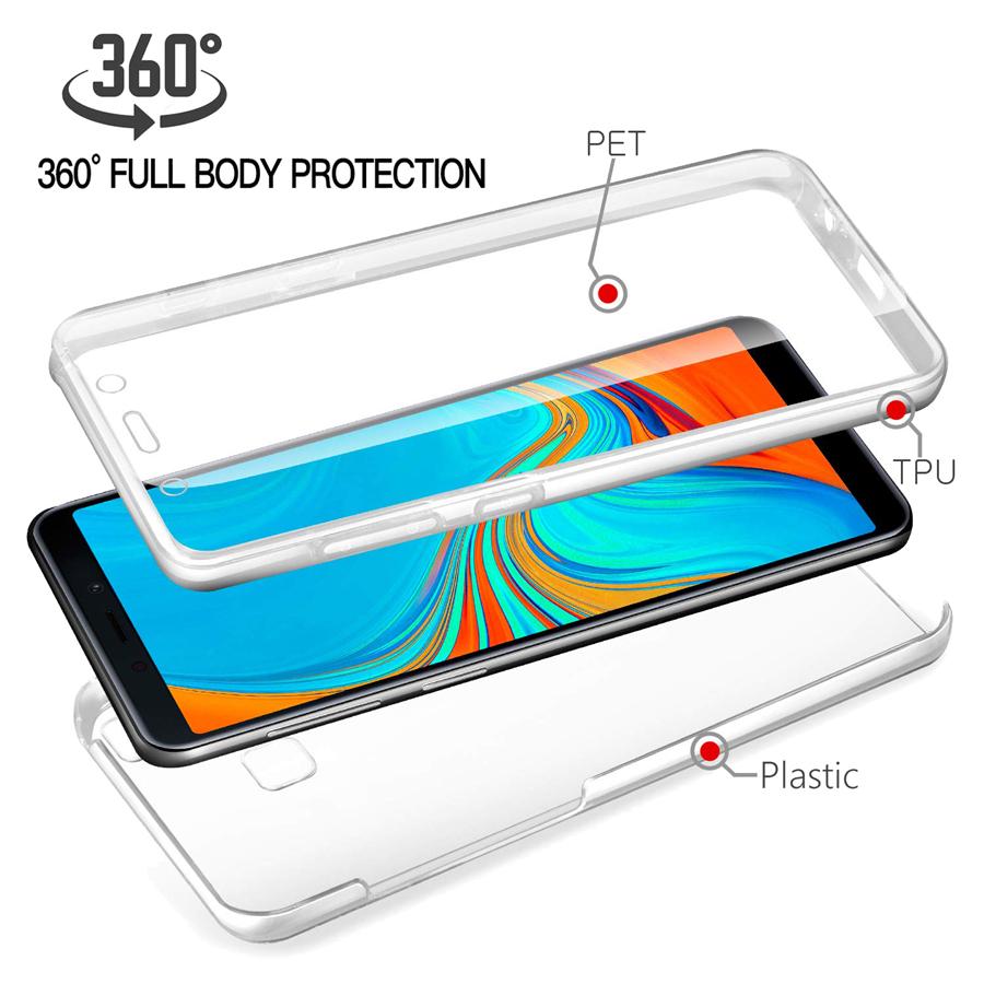 360° Full Cover silikonové pouzdro na telefon pro iPhone Samsung Huawei Honor Xiaomi Redmi OPPO OnePlus Anti Drop Clear Hybrid PC Hard Coque