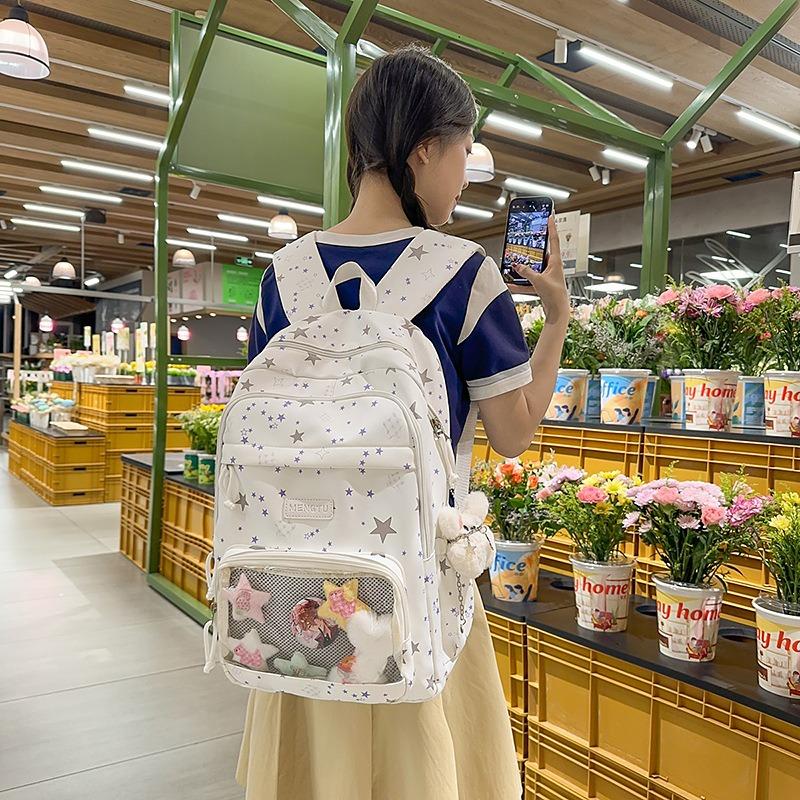 Large Capacity Fresh Girl Backpack New Junior High School High School Student Schoolbag Niche Backpack
