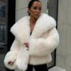Fur Jacket Women's Large Lapel Imitation Fur Jacket Women's Fluffy Casual Fox Fur Jacket Women's Clothing