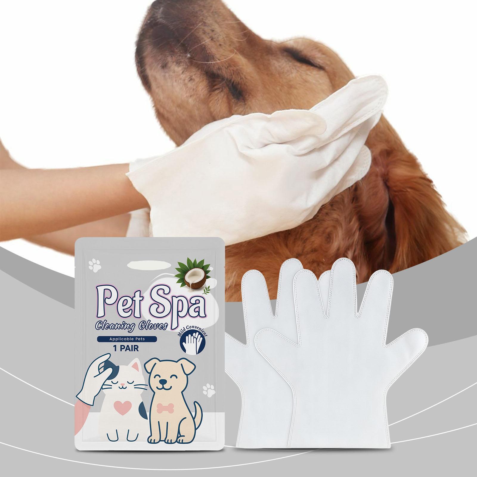 

2 шт. Перчатки для чистки питомцев, Нежные, Подходят как для кошек, так и для собак, Одноразовые, Удобные и гигиеничные для вычесывания шерсти. One Size