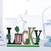 6pcs Wooden Table Sign Set 6 Patterns Lucky Clover Ornament Sincere Wishes For St Patrick Day Decor
