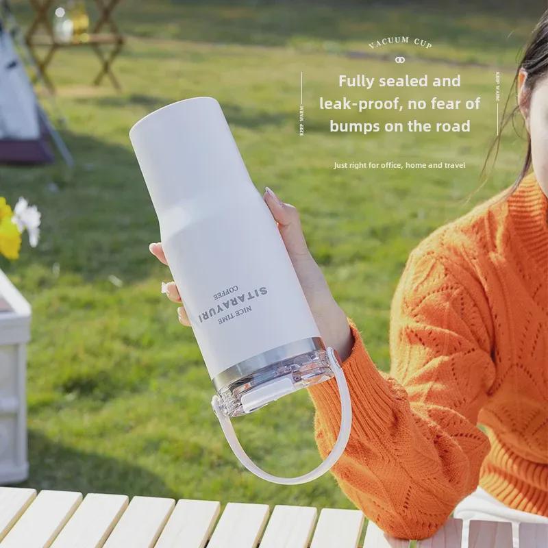 High-Quality Stainless Steel Thermos with Dual Straw - Perfect for Fitness Enthusiasts and Car Use
