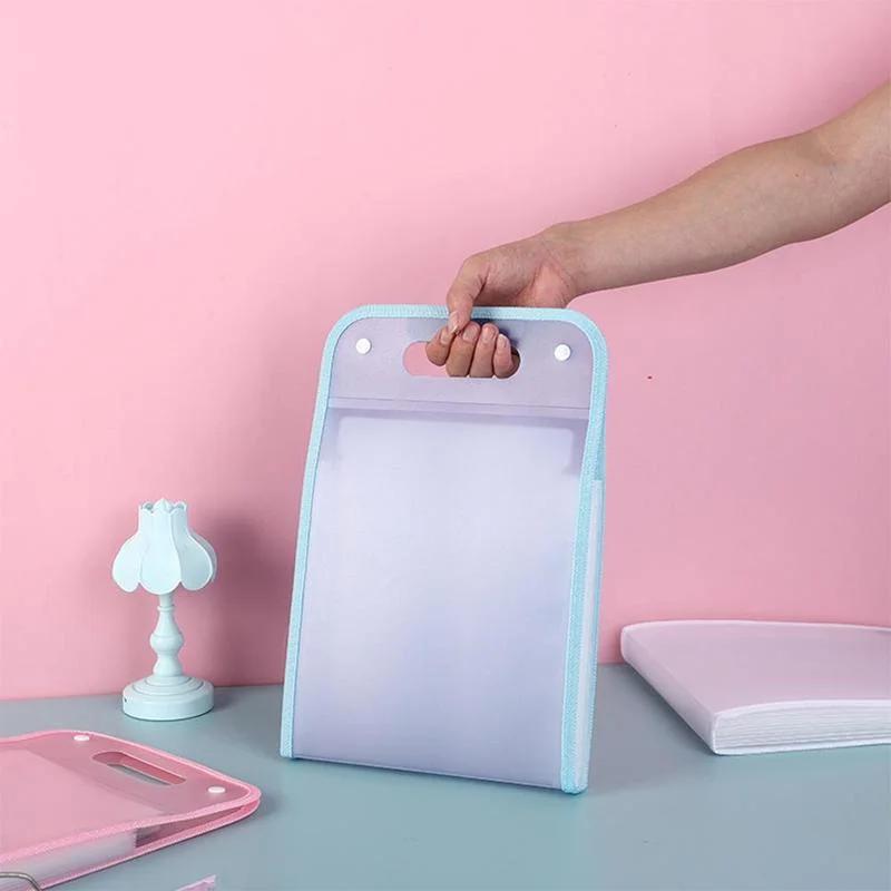 13 Grids Portable A4 File Folder Document Bag Large Capacity Transparent PP Vertical Organ Box Office Paper Storage Organizer