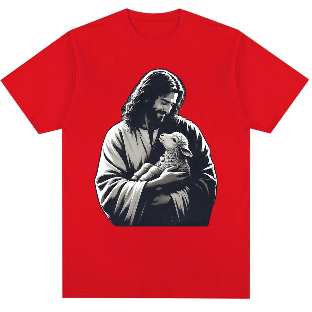 Jesus Love You I Am Found Christian Tshirt Unisex Unisex Bible Verse Jesus Holding Lamb T Shirt Oversized Cotton Casual T Shirts