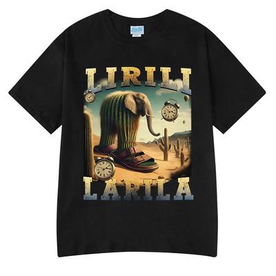 Lirili Larila Vtipné Italské Brainrot Meme Tričko Pánské Dámské Grafický Potisk Trička Letní Bavlněné Oblečení Tričko s Krátkým Rukávem