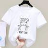 Süßes und Neues Kinder Einfaches Pinselzeichnung Katze T-Shirt Harajuku Vintage T-Shirt Mode Mädchen Junge T-Shirt