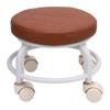 Low Rolling Stool 360 Degree Rotation Water Proof PU Round Mini Low Roller Seat for Home Office