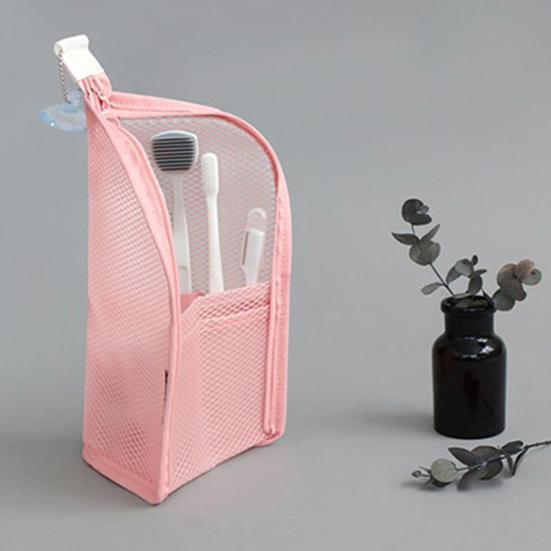 Standing Toiletry Bag Travel Toothbrush Stand-up Toiletry Bag Organizer Foldable Cosmetic Organizer for Dresser Bathroom Countertop