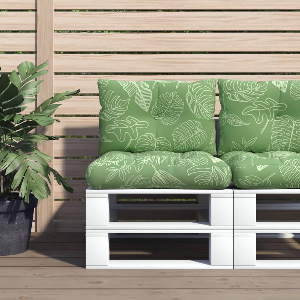 Pallet Cushions 2 pcs Leaf Pattern Oxford Fabric