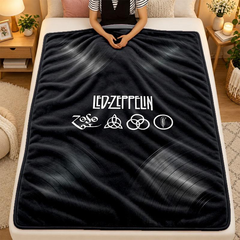 Flannel BlanketLed Zeppelin Warm Soft Throw Blanket for Indoor Sofa Bed Living Room Use