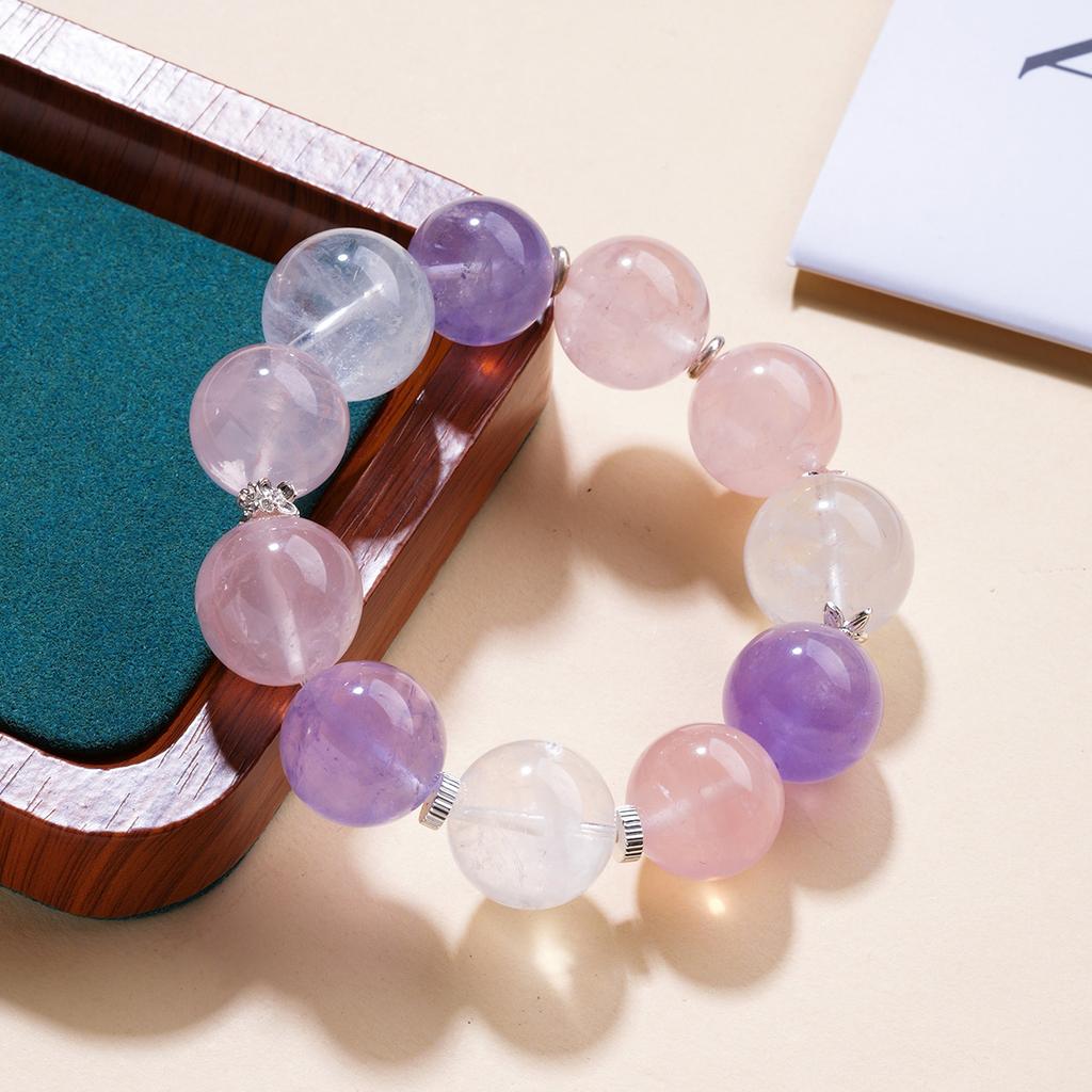 Natural Crystal Amethyst Clear Quartz Rose Quartz Beads Bracelet Fashion Crystal Crafts