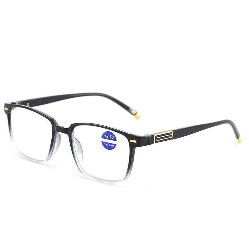 New Men s Gradient Plastic Anti-blue Light Reading Glasses Square Frame Comfortable Old-fashioned Glass Reading Glasses 39 1