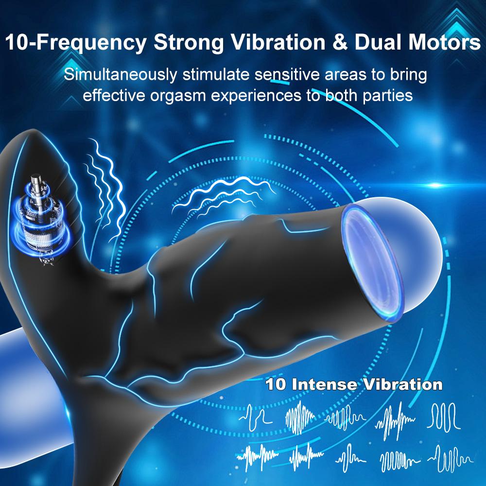 Penis Sleeve Vibrating Cock Ring Clitoris Nipple G Spot Stimulation 10 Vibration Modes Penis Enlargement Male Couple Sex Toy
