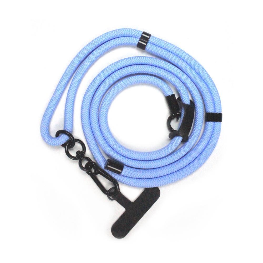 Trendy Blue Crossbody Phone Lanyard with Adjustable Single-Side Release - Anti-Lost and Stylish Hands-Free Accessory.