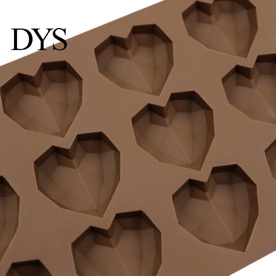 Dessert Mold 15 Cavity Chocolate Non-stick Food Grade DIY Silicone Fondant Creative Love Heart Shape Candy Baking Mould for Bakery