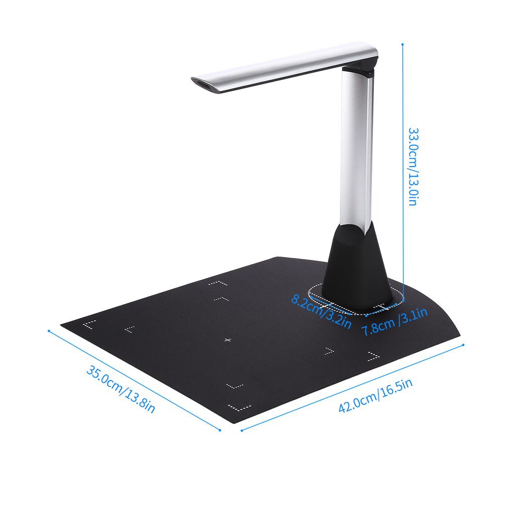 Aibecy BK34 Document Camera Scanner 5 Mega-Pixel HD Camera A4 Capture Size with LED Light Teaching