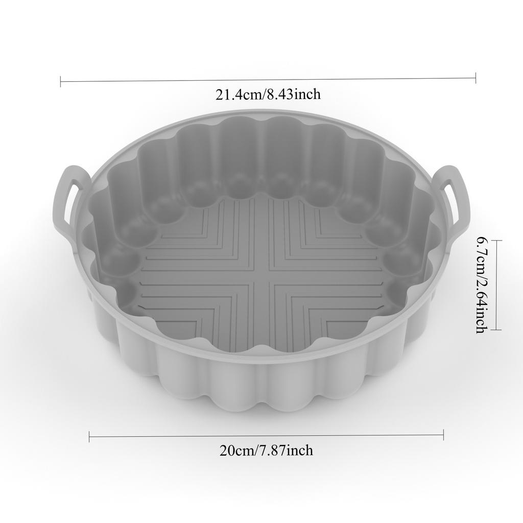 Air Fryer Silicone Round Air Fryer Silicone Pot Reusable Silicone Kitchen Air Fryer Liners Food Safe Non Stick Basket Accessorie