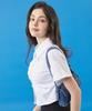 KOLEAT Women Shirred Crop Short Sleeve Shirt [White]