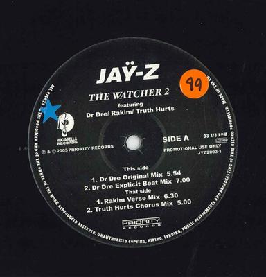 12inch Record JAY-Z - Watcher 2 JYZ20031 ROC A FELLA 2003 Europe Rap & Hip-Hop/R&B Used