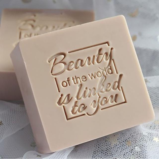 Molde Carimbo Personalizado para Sabão, Selo de Vedação para DIY, Suprimentos para Fazer Sabão Artesanal, Kits de Ferramentas, Série de Flores Letras Inglesas