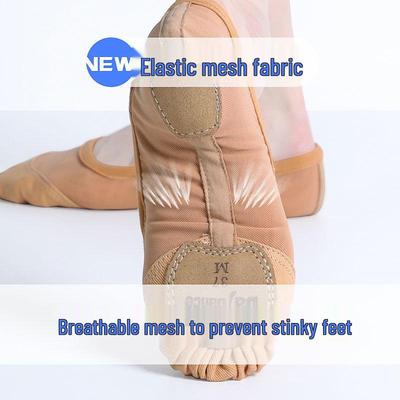 Dámské elastické síťované baletní a jógové taneční boty - Bez stahovací šňůrky, design kočičí tlapky