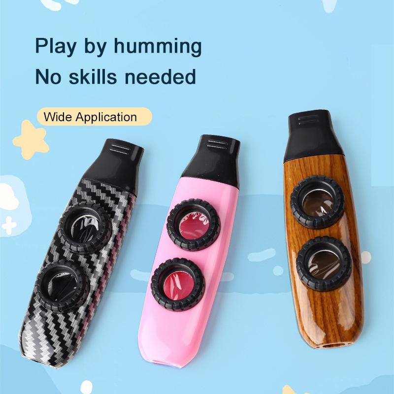 Dwukomorowe Kazoo Instrument Muzyczny, Lekkie Trwałe Wzornictwo Słojów Ćwiczebne Kazoo do Akompaniamentu Gitary Ukulele