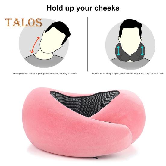 Travel Neck Pillow Aircraft Memory Foam Neck Support Cushion Adjustable Ergonomic Design Washable Neck Support Pillow