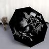 1pc Supernatural Automatic Opening/Closing Umbrella with Convenient Three-Fold Design, 8 Iron Ribs - for Outdoor Daily UseA26