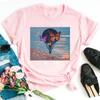 Cute cartoon balloon round neck short-sleeved T-shirt women's casual Harajuku loose T-shirt top