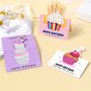 10 Birthday Cards, 3D Small Size Cartoon, Simple Folding, Handwritten Blessing Message, Birthday Card