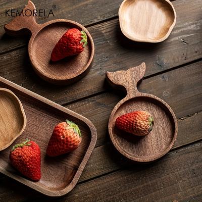  Japanese-Style Acacia Wooden Tea Tray Fish Shaped High-Value Wooden Pallet Afternoon Tea Snacks Sushi Set Plate Plate